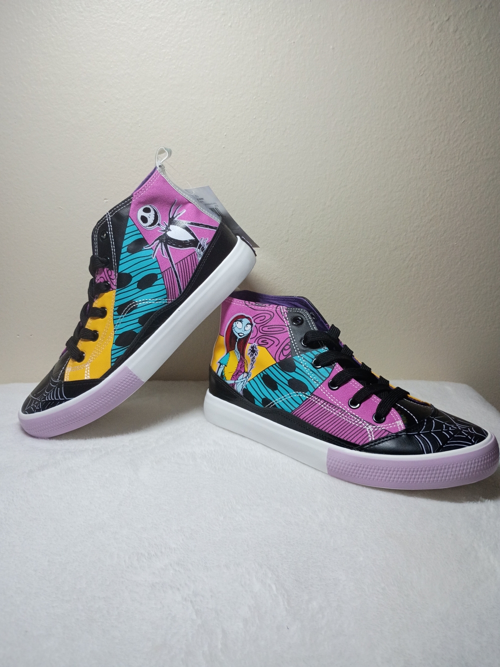 Disney Women's High-Top Sneakers in Pink, Teal & Yellow